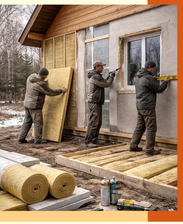 Утепление дачного дома в Дзержинском от 4861 руб/м2 — недорого | ТепломастерДзж