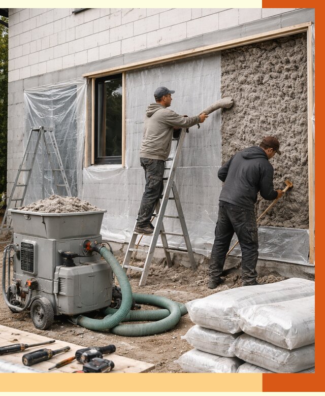 Утепление дома из газобетона эковатой в Дзержинском от 4605 руб./м2 | ТепломастерДзж