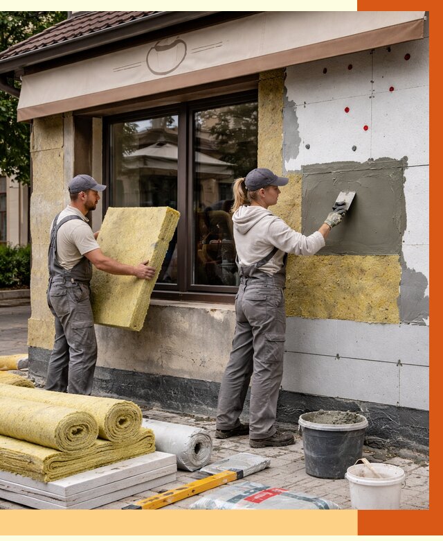 Утепление кафе в Дзержинском от 4298 руб/м2 — комплексно под ключ | ТепломастерДзж